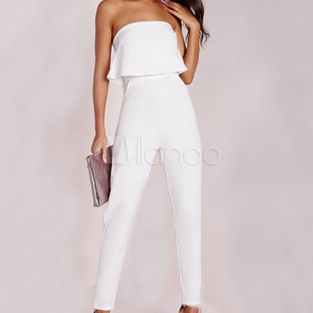 Worn white jumpsuit